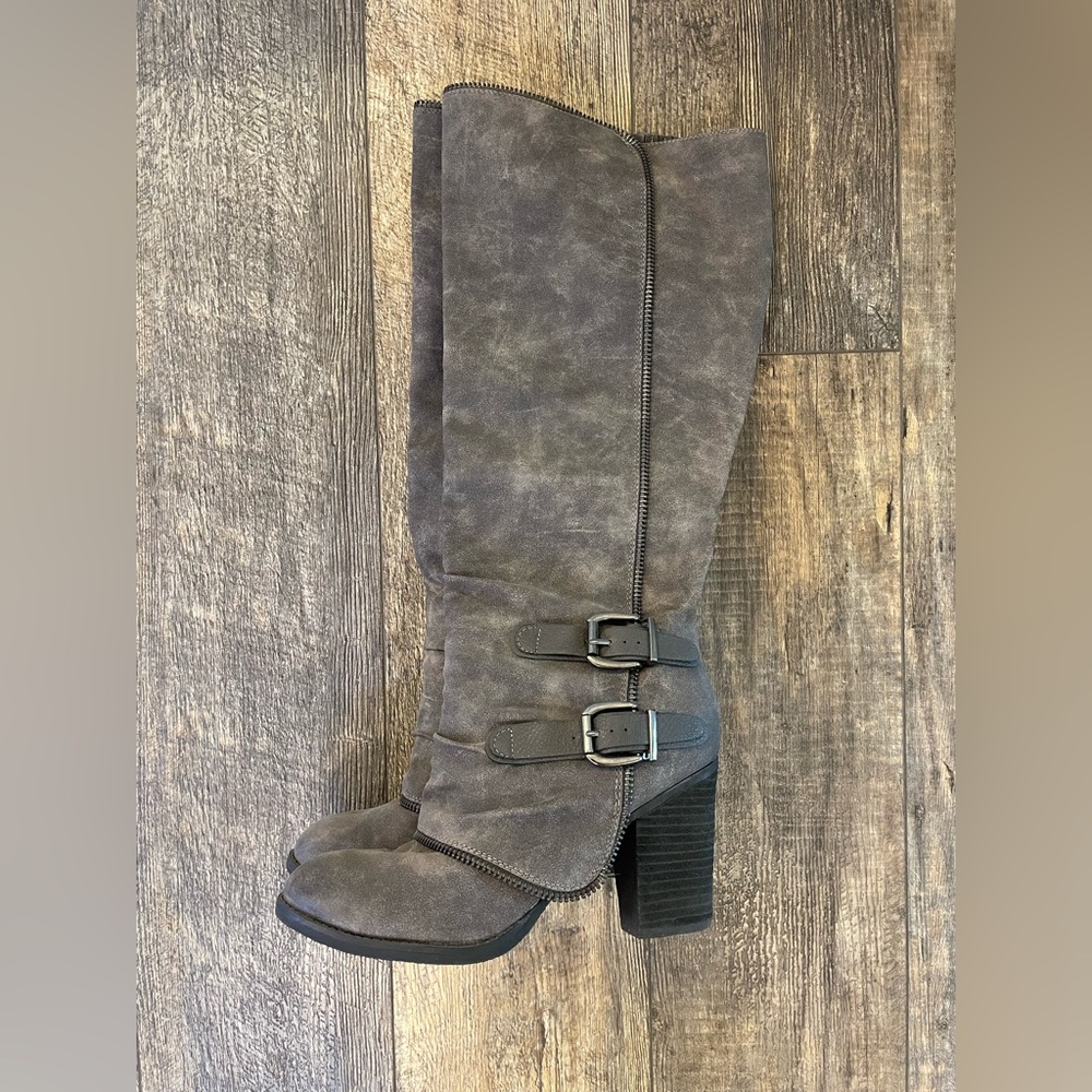 Gray Suede Knee High Boots by NotRated 9.5